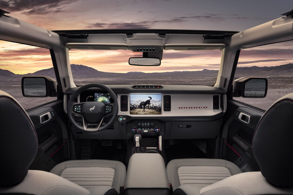 Ford Bronco interior gray white